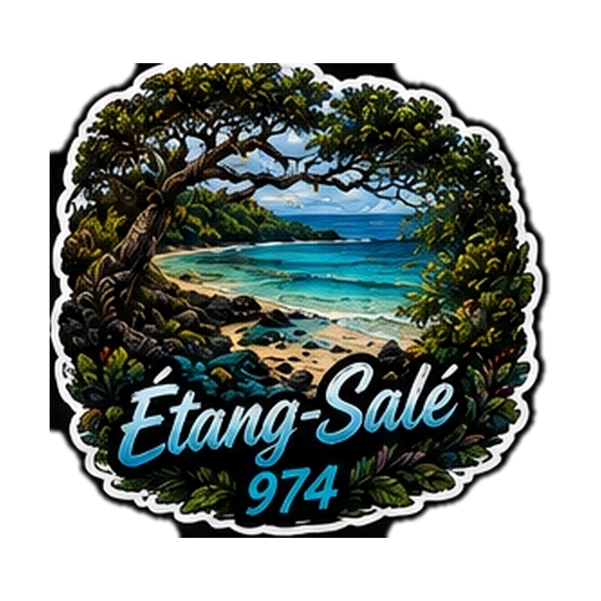 Sticker Plage 974 — Etang Sale