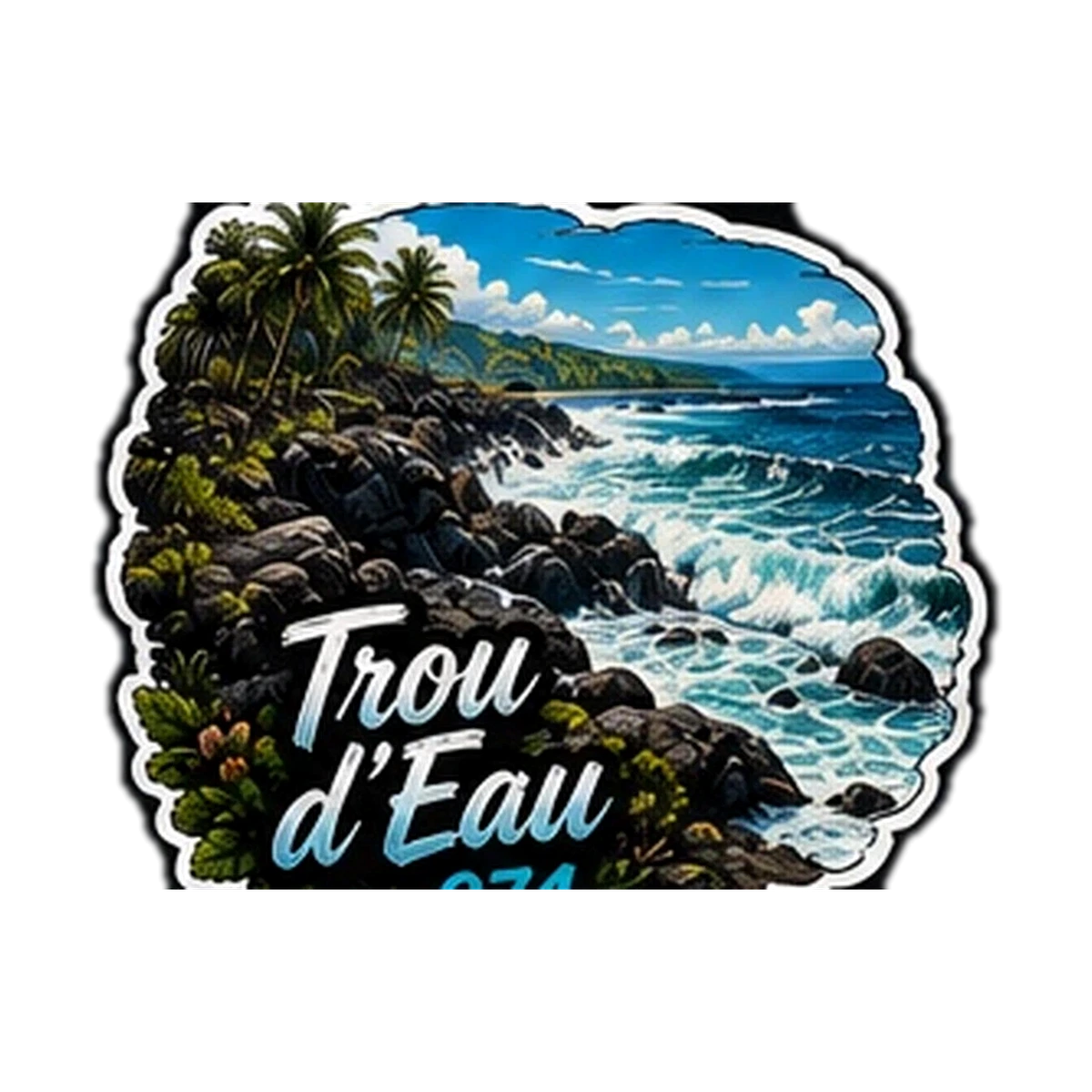 Sticker Plage 974 — Trou Deau