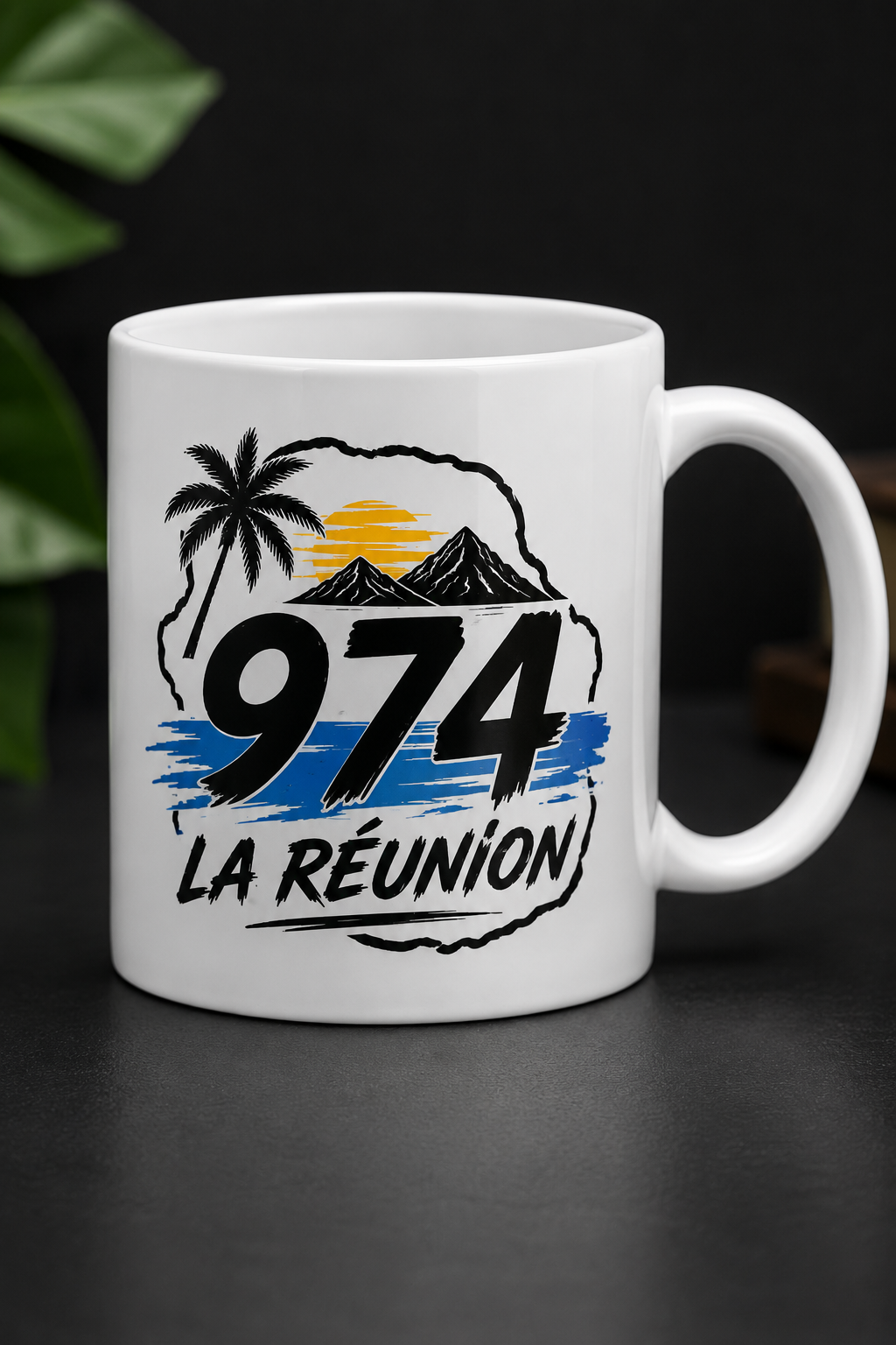 Mug 974 La Réunion design tropical
