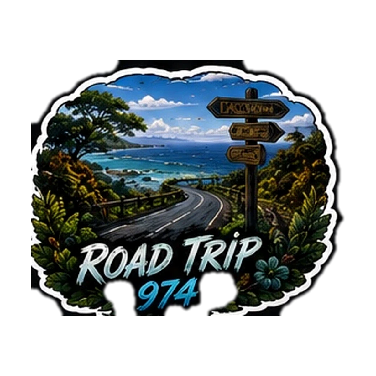Sticker Auto / Moto 974 — Road Trip