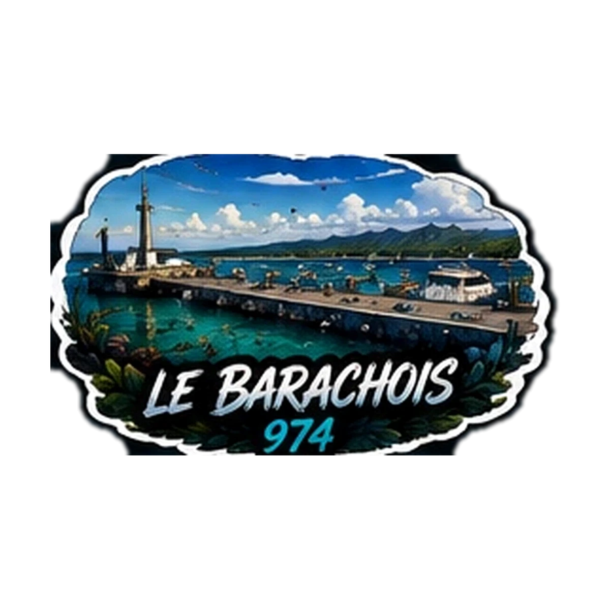 Sticker Pêche 974 — Le Barachois