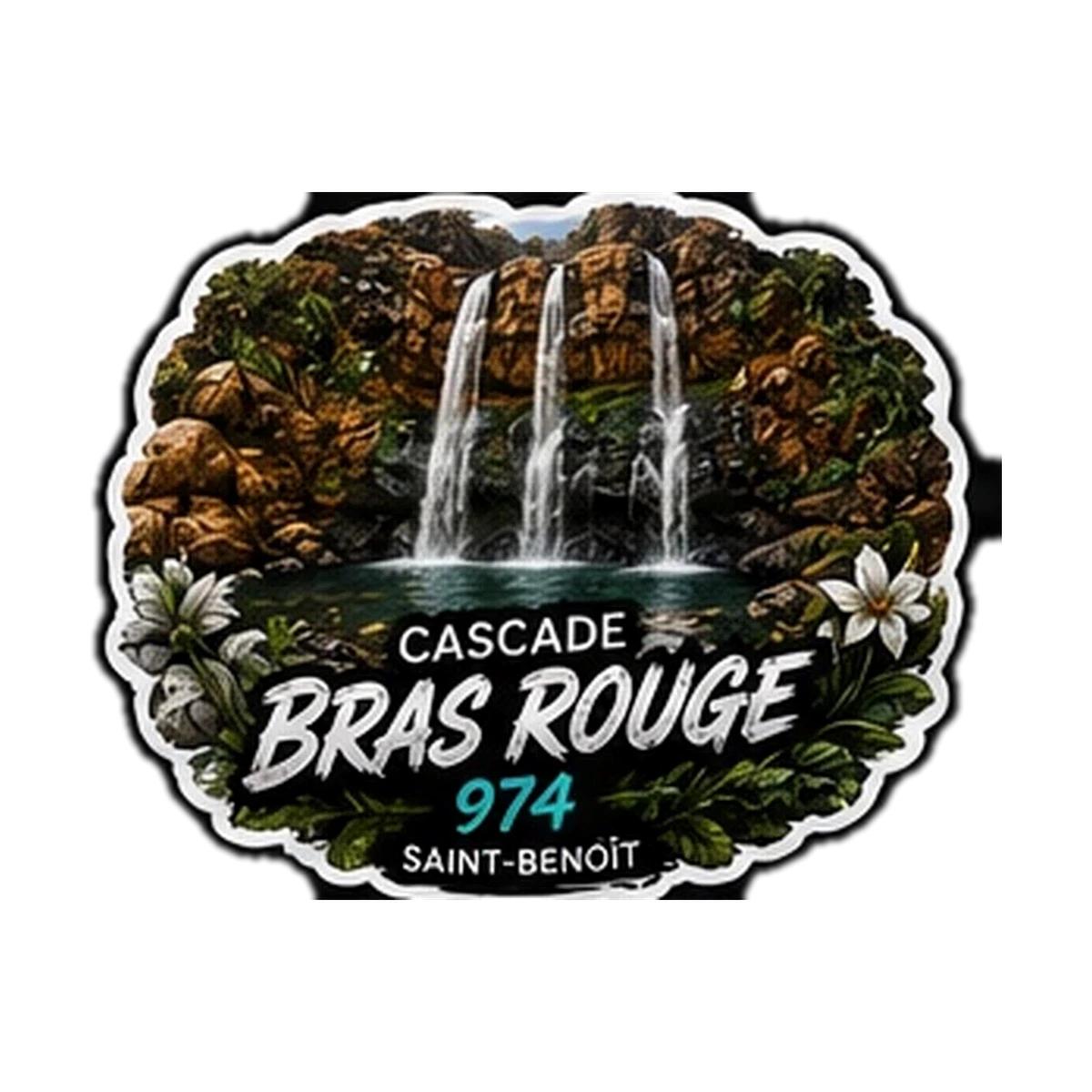 Sticker Cascade 974 — Cascade Bras Rouge