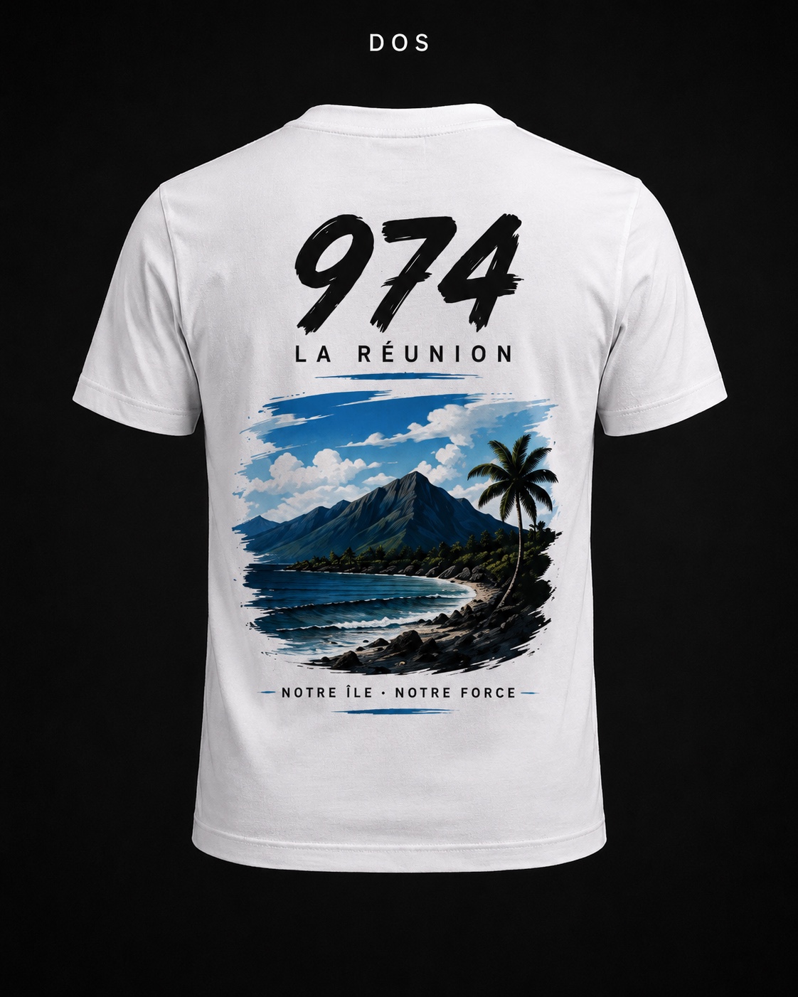 T-shirt 974 Blanc Minimal dos