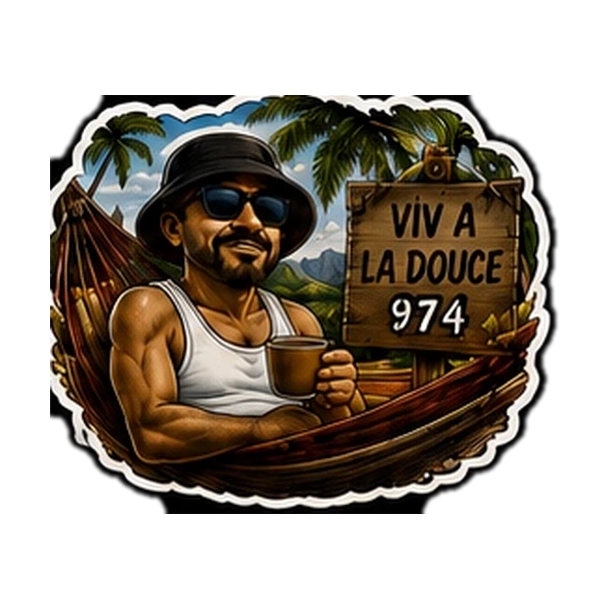 Sticker Humour 974 — Viv A La Douce