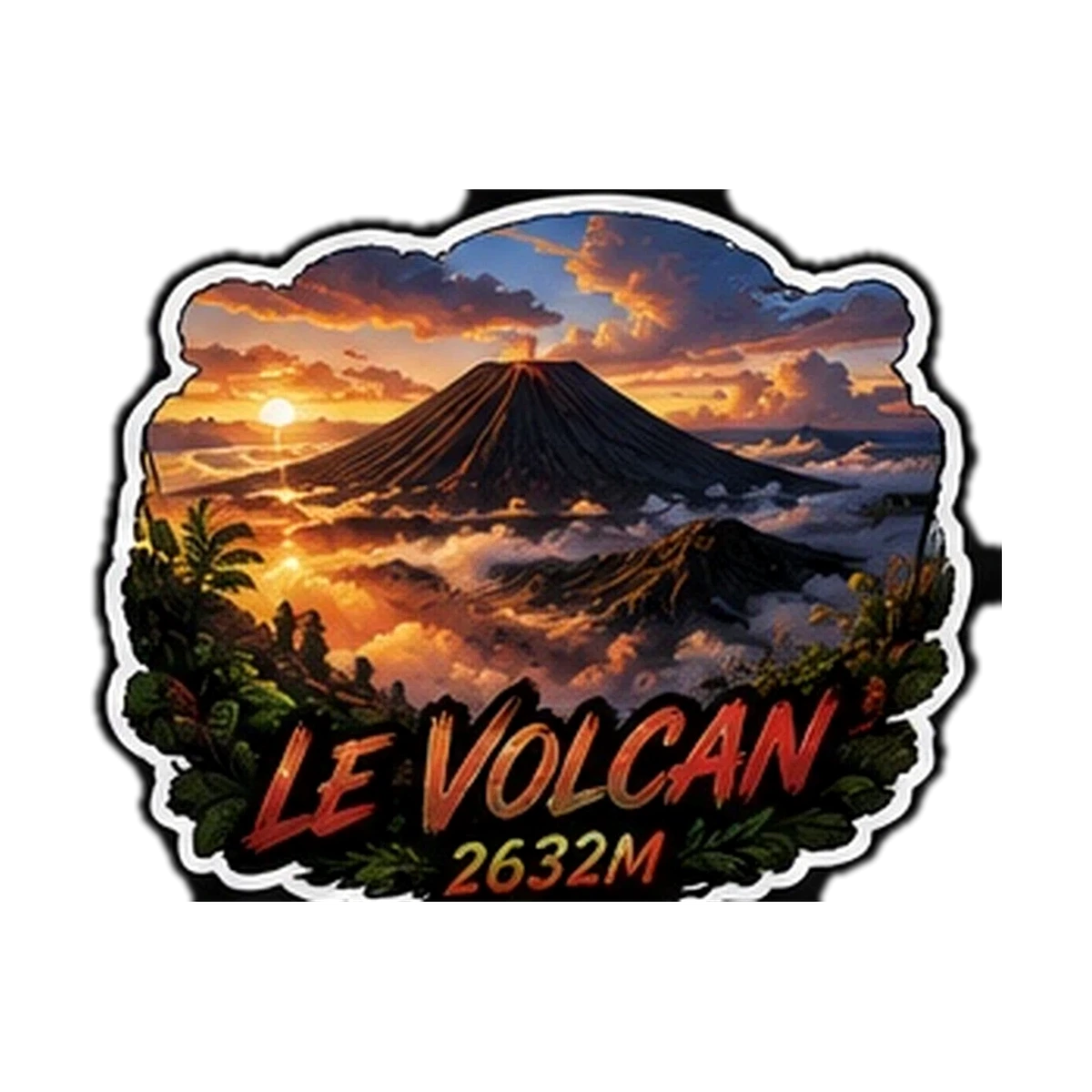 Sticker Montagne 974 — Le Volcan
