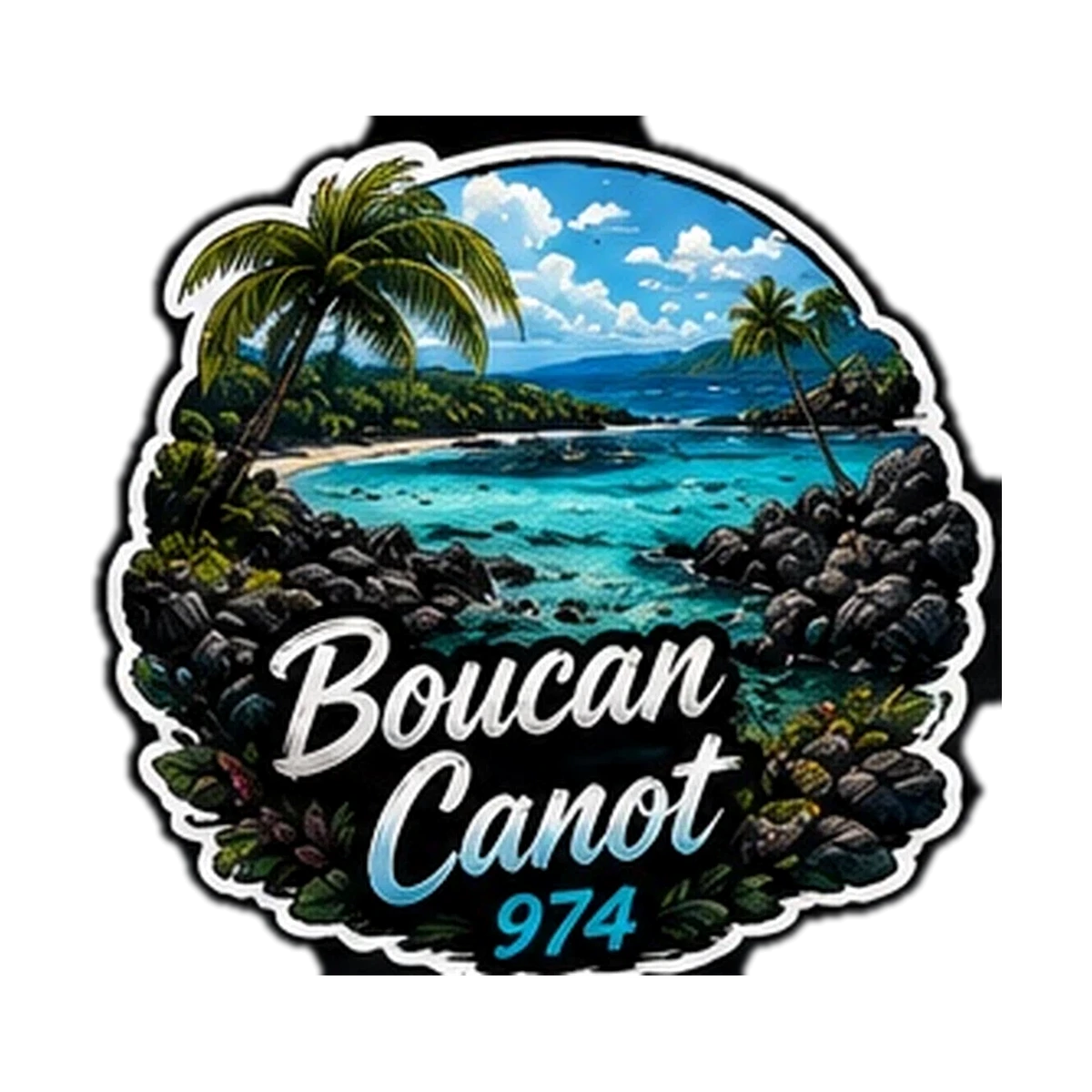 Sticker Plage 974 — Boucan Canot