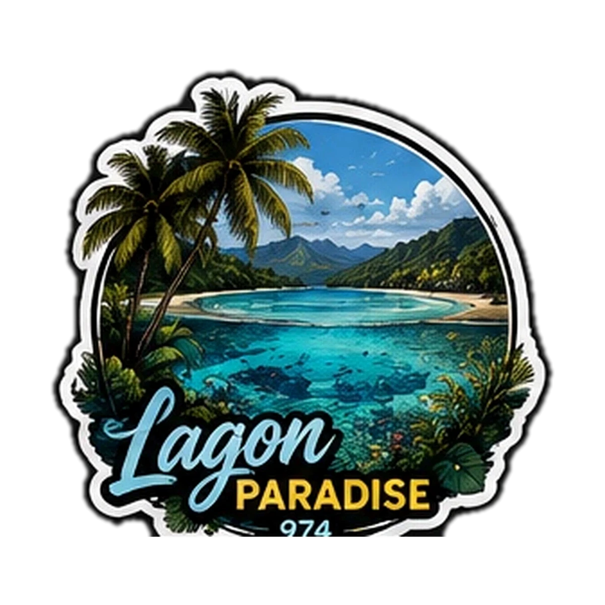 Sticker 974 Vibes — Lagon Tropical