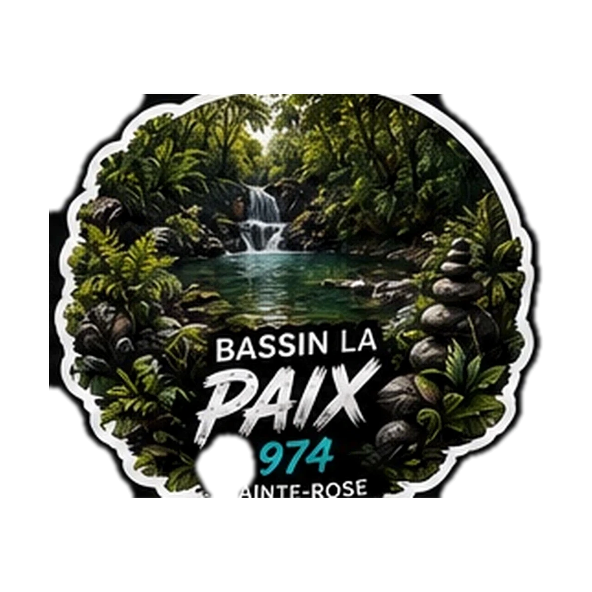 Sticker Cascade 974 — Bassin La Paix