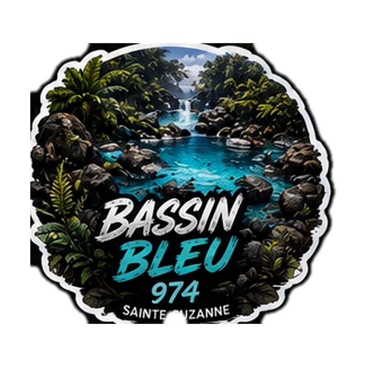 Sticker Cascade 974 — Bassin Bleu