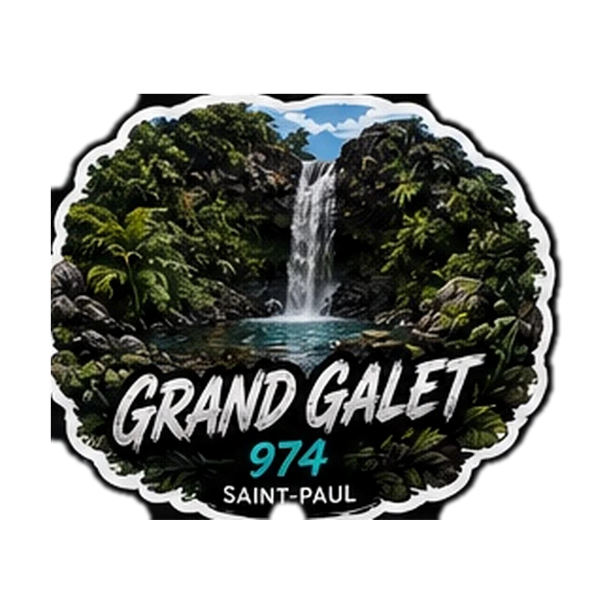 Sticker Cascade 974 — Cascade Grand Galet