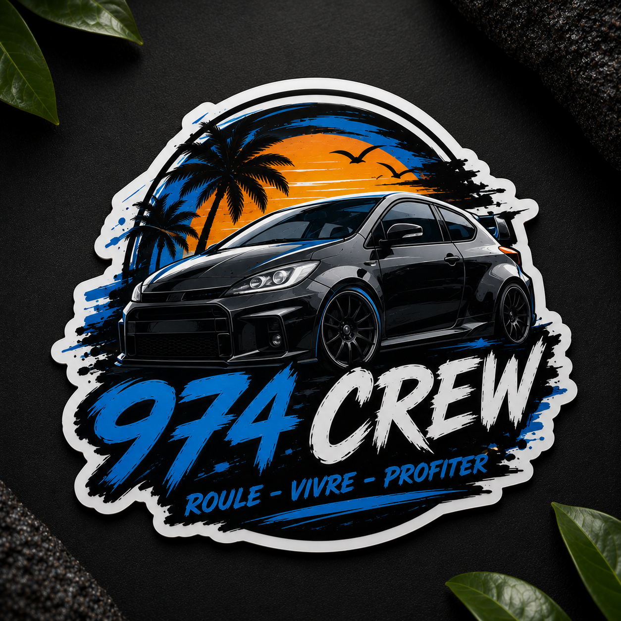 Sticker 974 Crew automobile