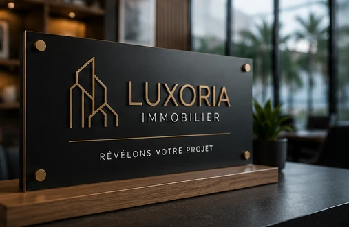 Exemple conceptuel — plaque professionnelle posée à l’entrée d’un bureau à La Réunion