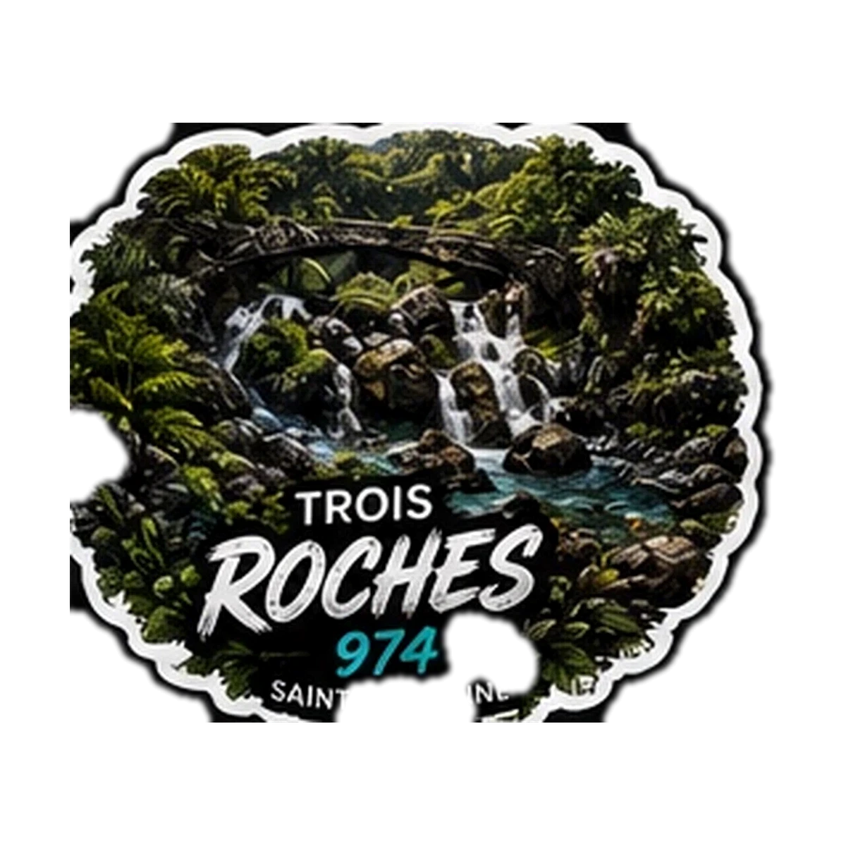 Sticker Cascade 974 — Cascade Trois Roches
