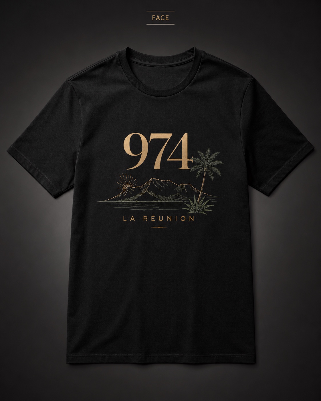 T-shirt 974 Volcan et Cascade face