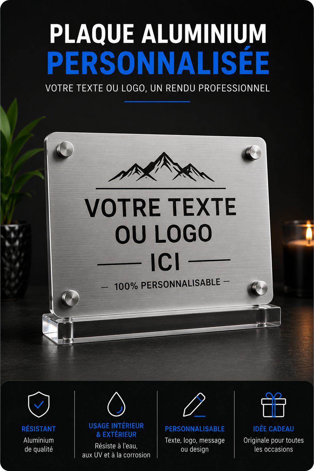 Plaque aluminium personnalisée