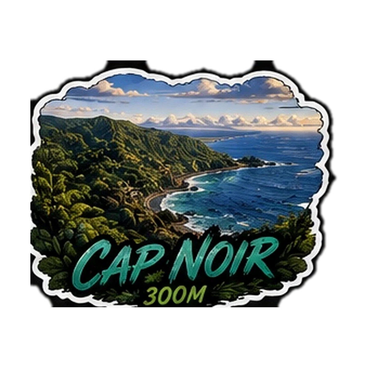 Sticker Montagne 974 — Cap Noir