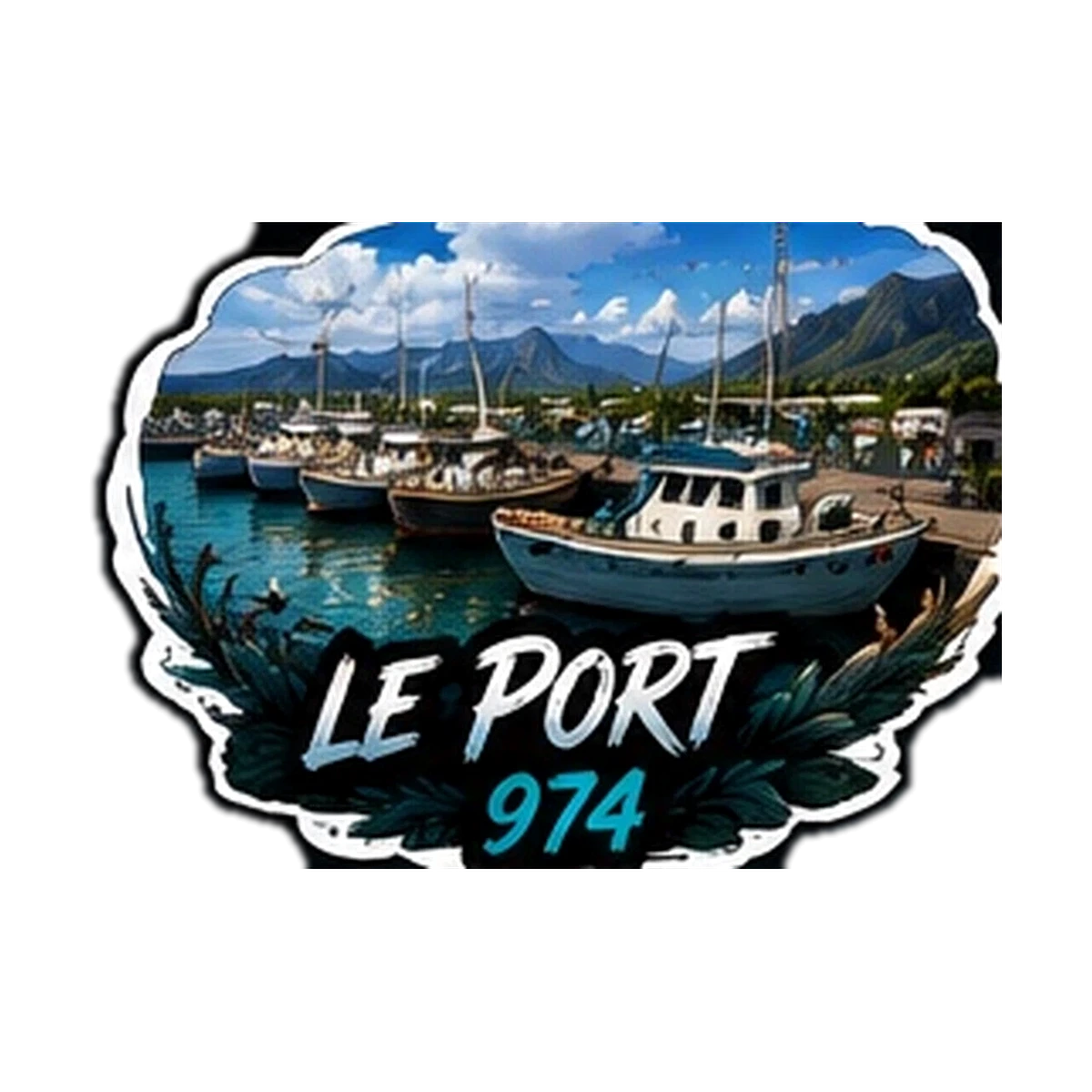 Sticker Pêche 974 — Le Port