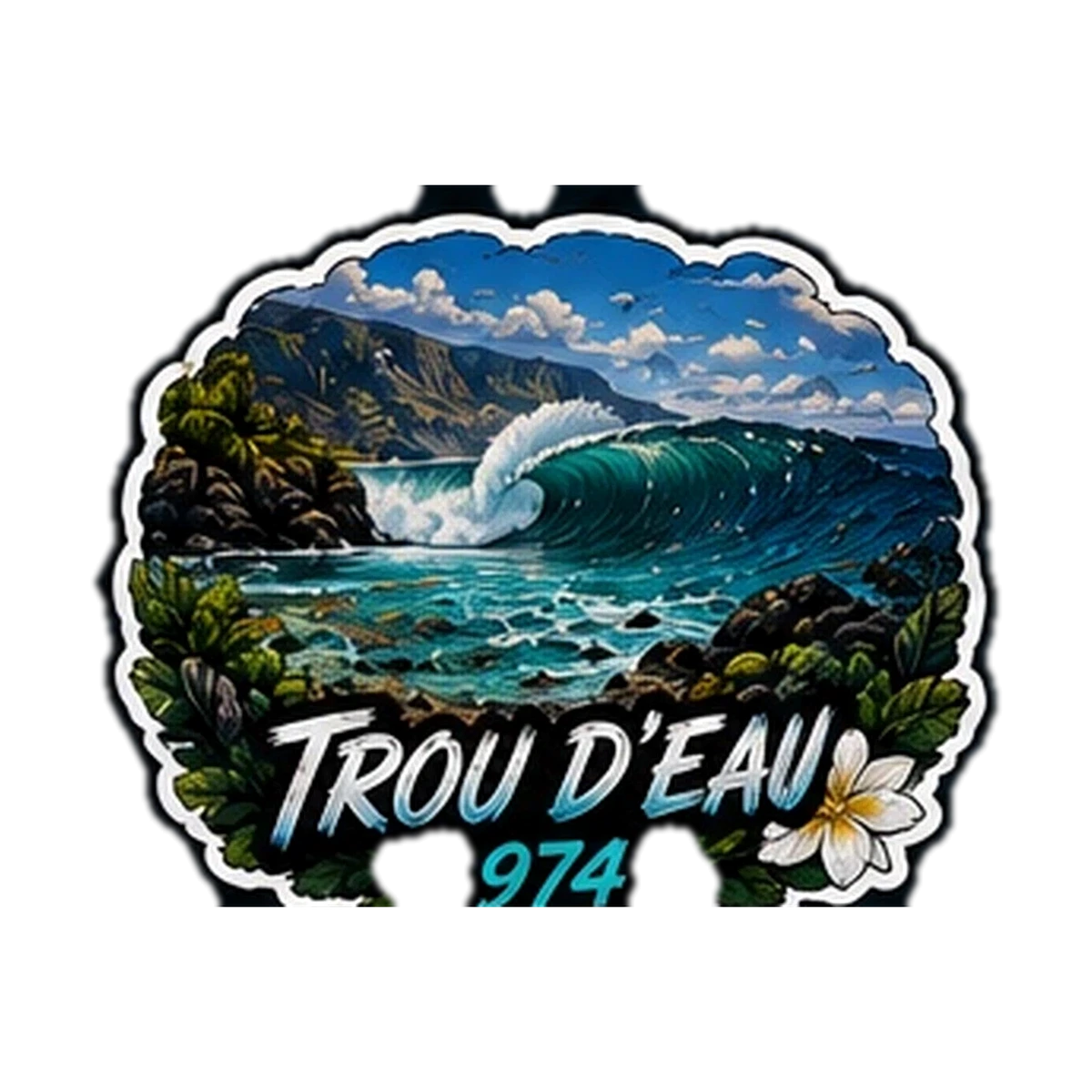 Sticker Surf 974 — Trou Deau