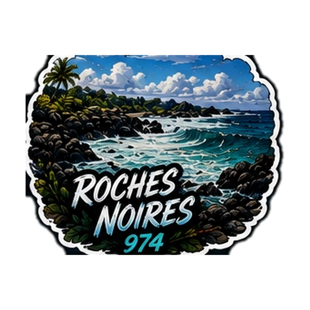 Sticker Surf 974 — Roches Noires