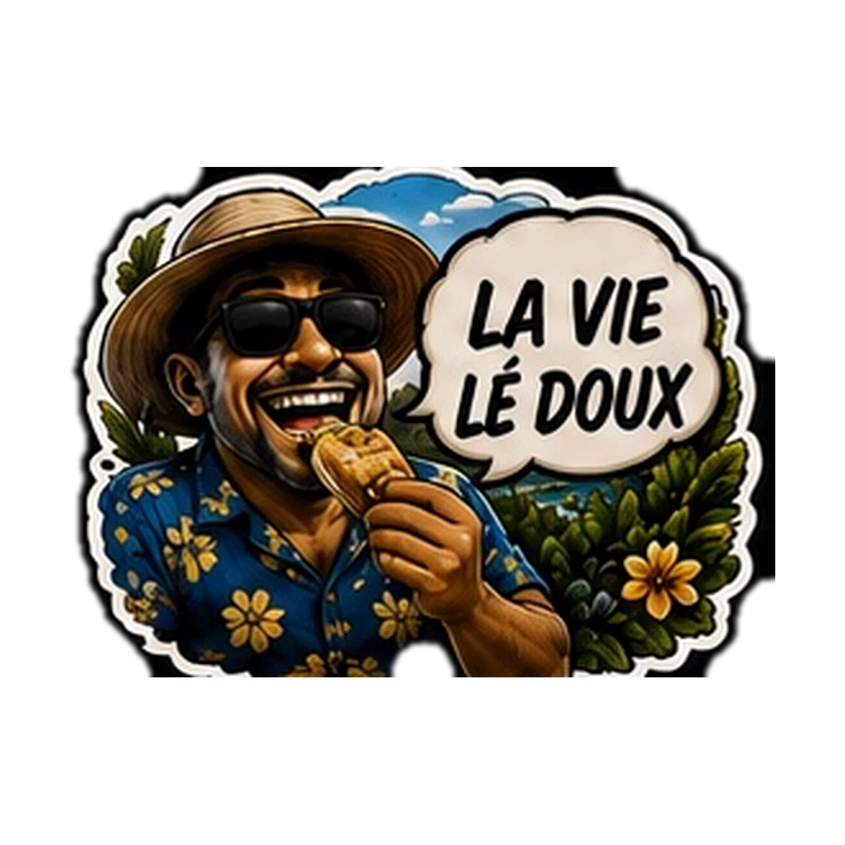 Sticker Humour 974 — La Vie Le Doux