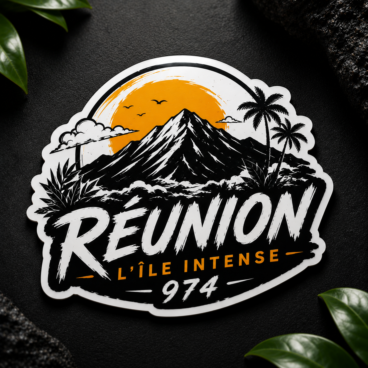 Sticker Réunion Noir & Or
