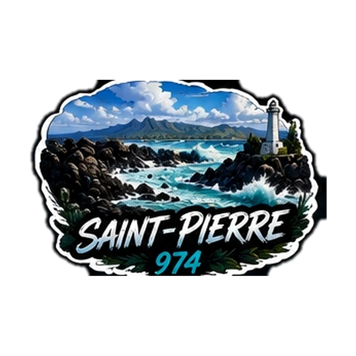Sticker Pêche 974 — Saint Pierre