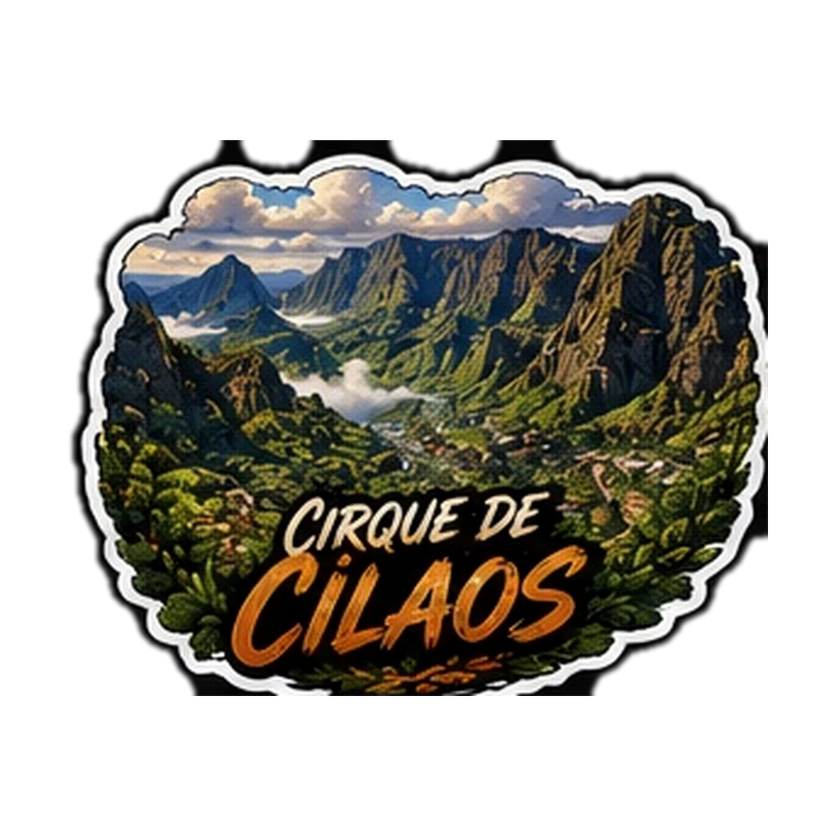Sticker Montagne 974 — Cirque De Cilaos