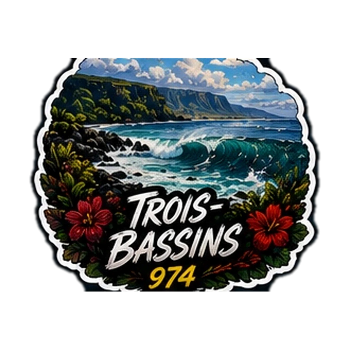 Sticker Surf 974 — Trois Bassins