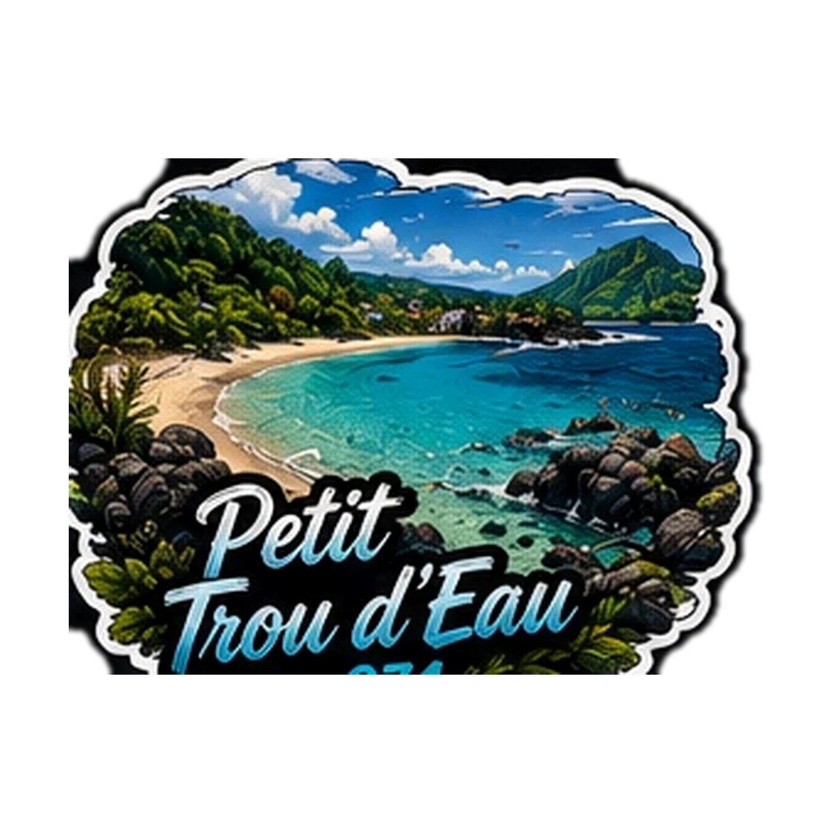 Sticker Plage 974 — Petit Trou Deau