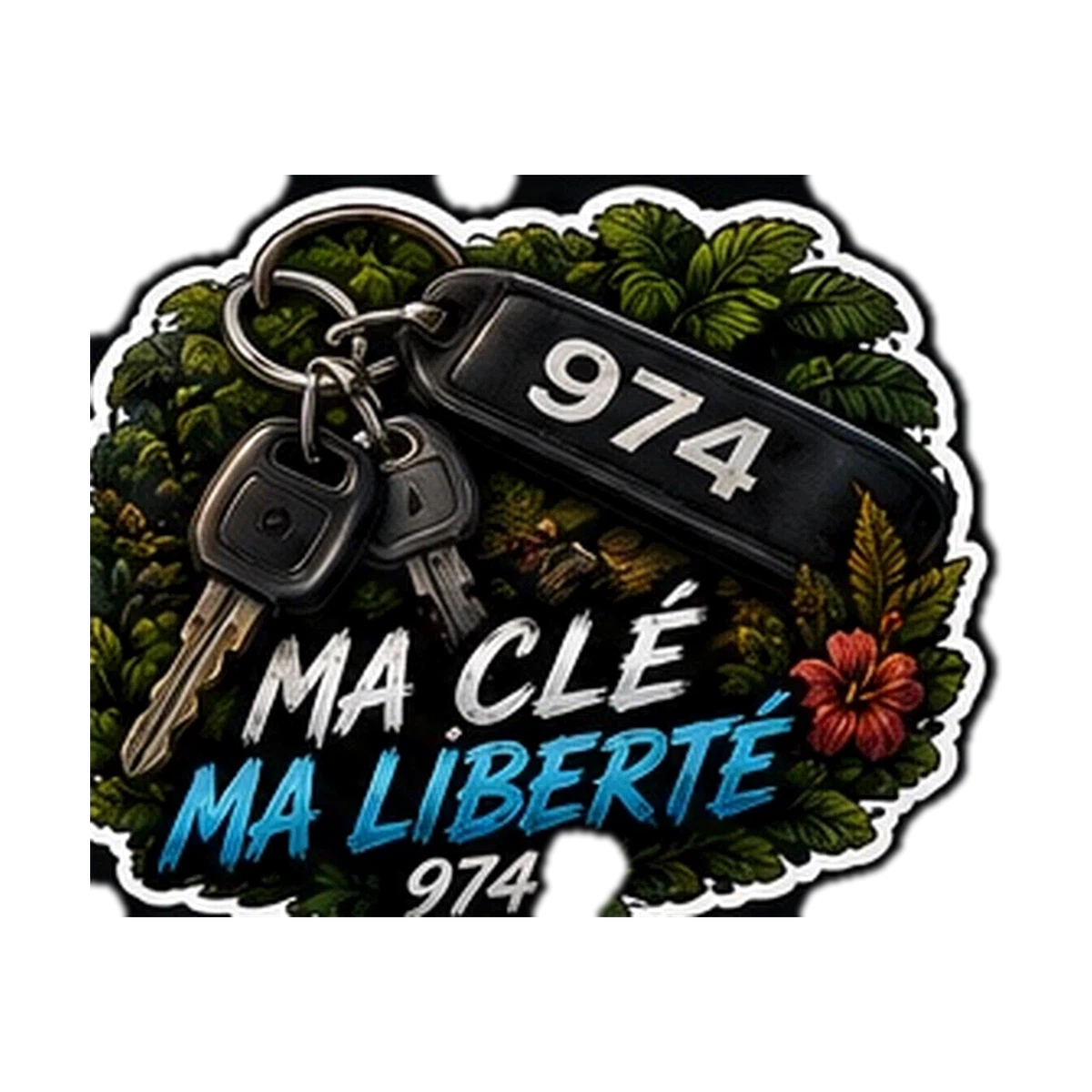 Sticker Auto / Moto 974 — Ma Cle Ma Liberte