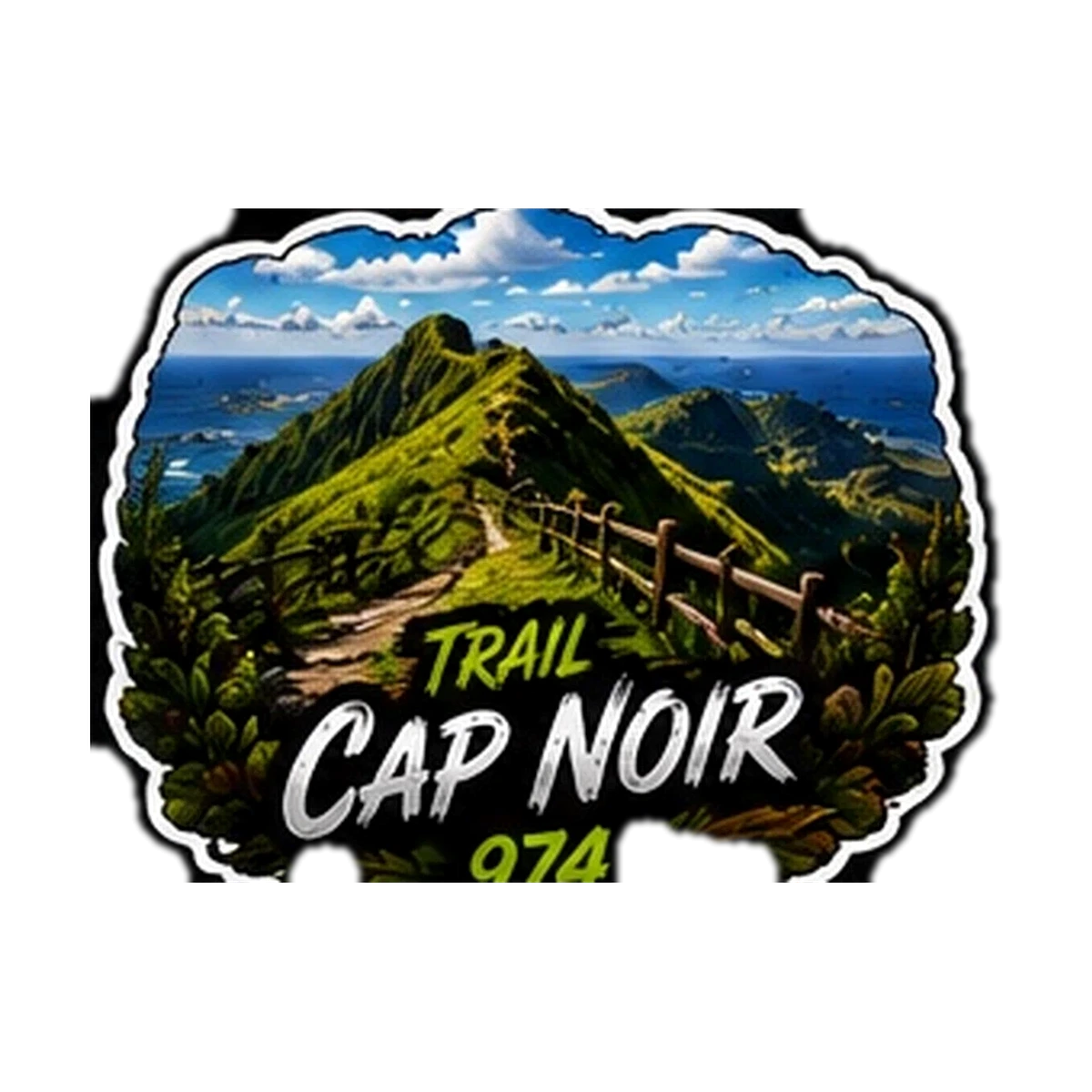 Sticker Trail 974 — Trail Cap Noir