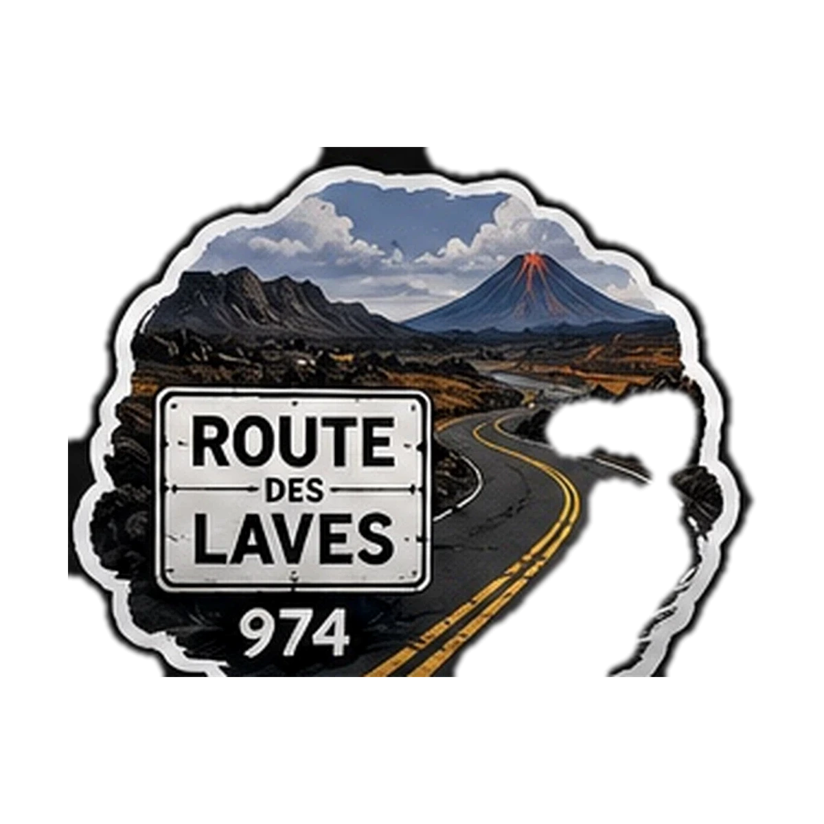 Sticker 974 Vibes — Route Des Laves