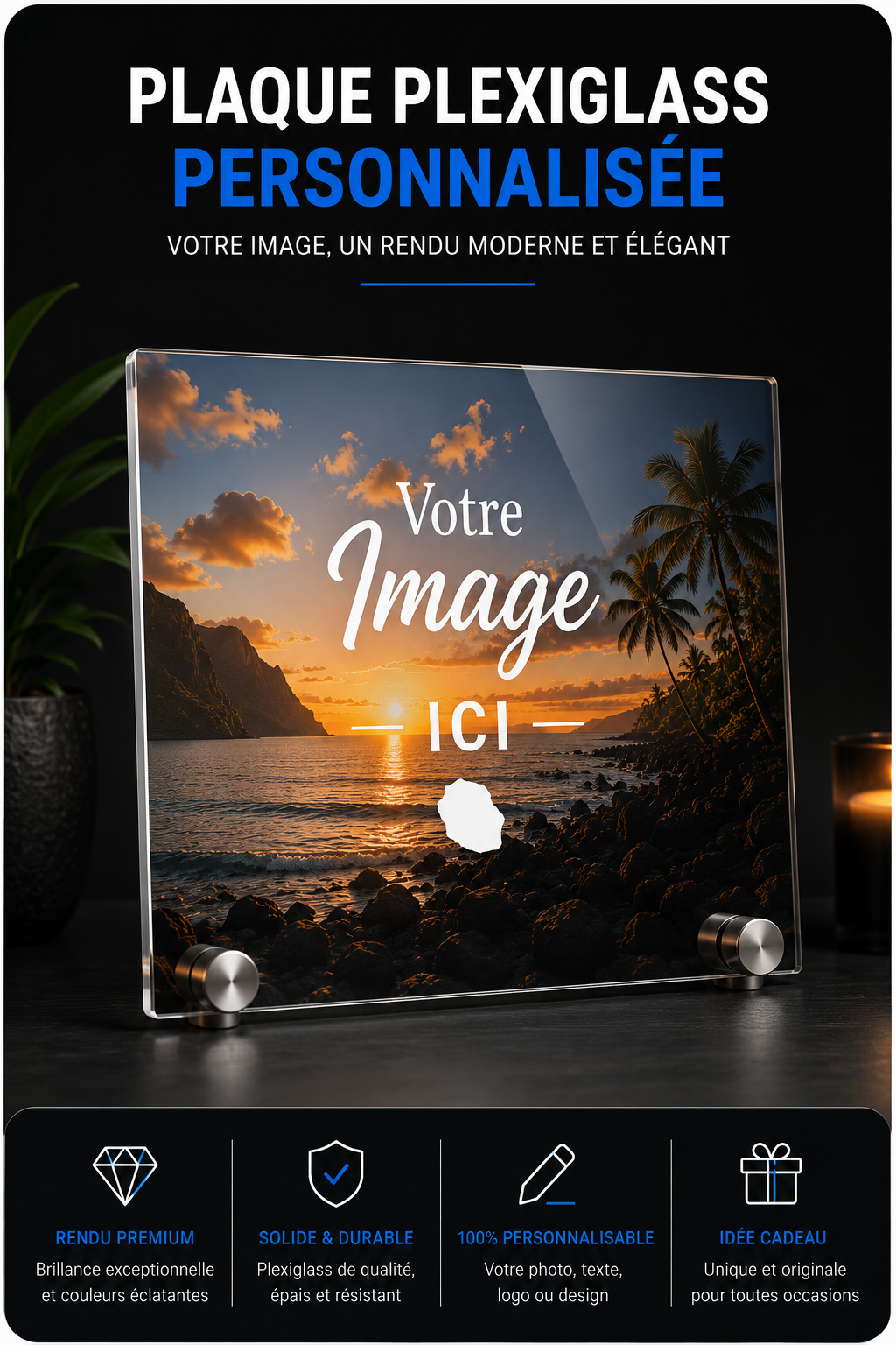 Plaque plexiglass image personnalisée