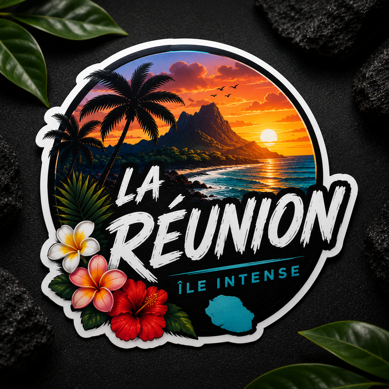 Sticker Sunset 974 tropical