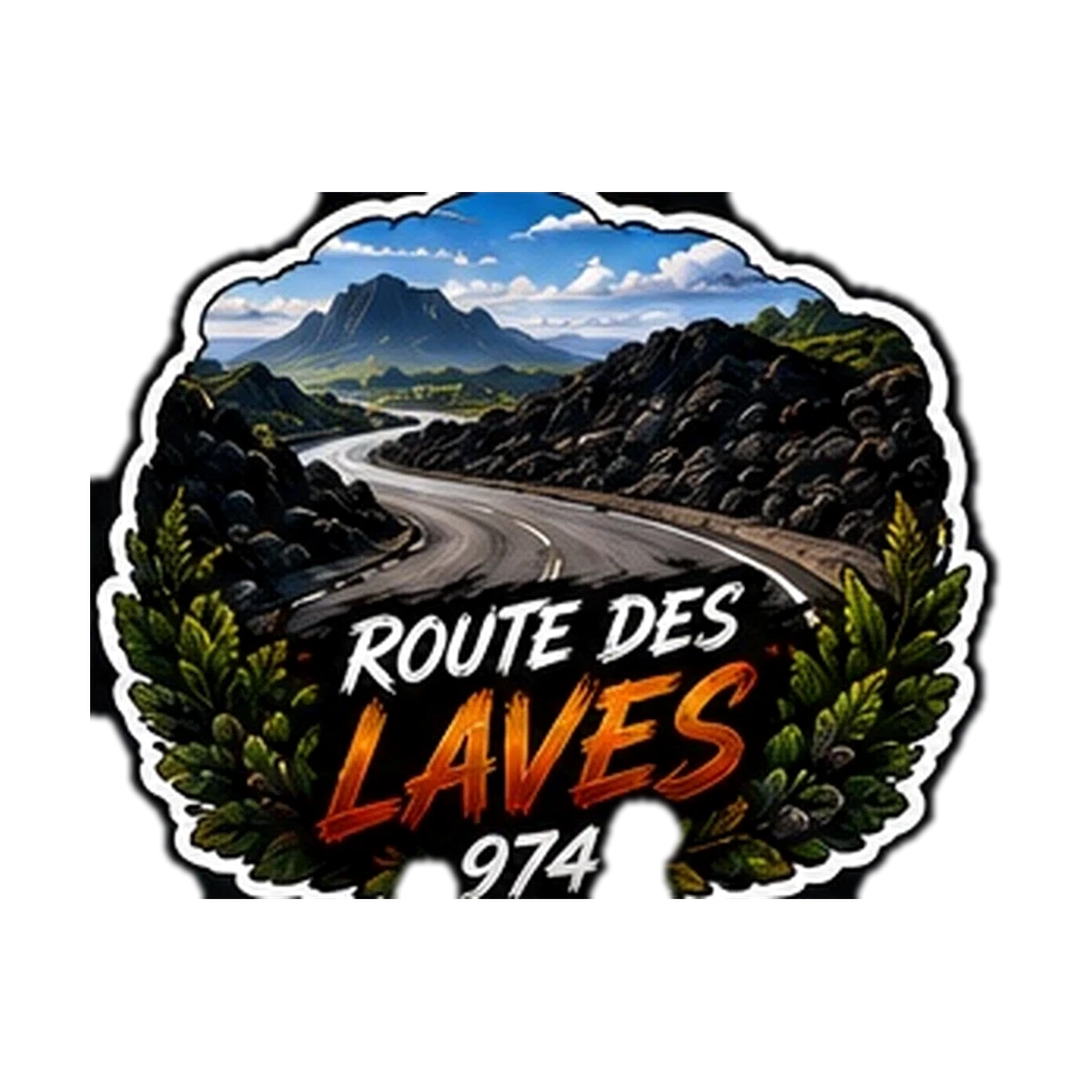 Sticker Auto / Moto 974 — Route Des Laves