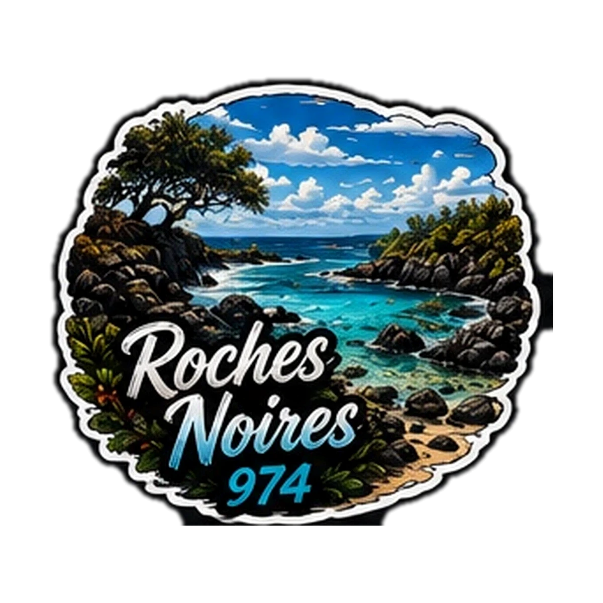 Sticker Plage 974 — Roches Noires