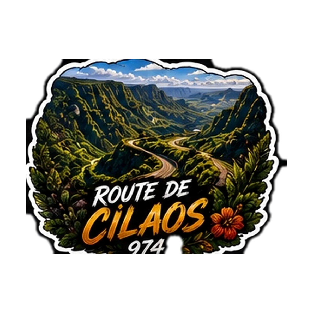 Sticker Auto / Moto 974 — Route De Cilaos